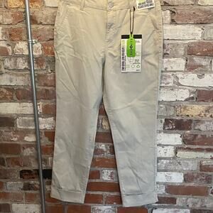 D. Jeans High Waist Sateen Light Tan Trousers Cuffed Ankles Size 8 New with Tags